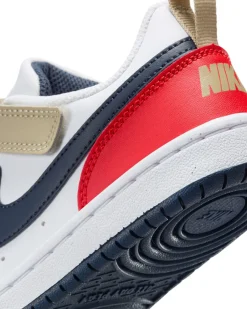 NIKE - SNEAKERS KIDS COURT BOROUGH LOW RECRAFT BIANCHE CON DETTAGLI MULTICOLOR DAL 28 AL 35, DV5457/124