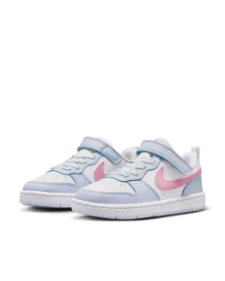 NIKE - SNEAKERS KIDS COURT BOROUGH LOW ESSENTIAL+ GS  BIANCA, CELESTE E ROSA, DAL 28 AL 35, IQ2726/101