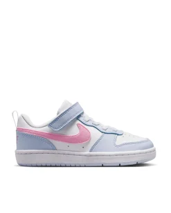 NIKE - SNEAKERS KIDS COURT BOROUGH LOW ESSENTIAL+ GS  BIANCA, CELESTE E ROSA, DAL 28 AL 35, IQ2726/101