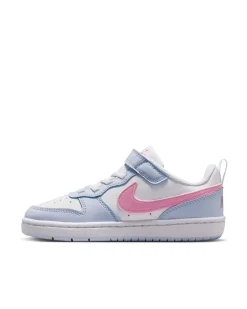 NIKE - SNEAKERS KIDS COURT BOROUGH LOW ESSENTIAL+ GS  BIANCA, CELESTE E ROSA, DAL 28 AL 35, IQ2726/101