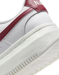 NIKE - Sneakers platform bianca COURT VISION ALTA da donna con logo bordeaux -DZ5394/103