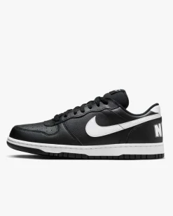 NIKE - Sneakers uomo BIG NIKE LOW nera con logo bianco - 355152/016