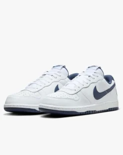 NIKE - Sneakers uomo BIG NIKE LOW bianca con logo blu - 355152/140