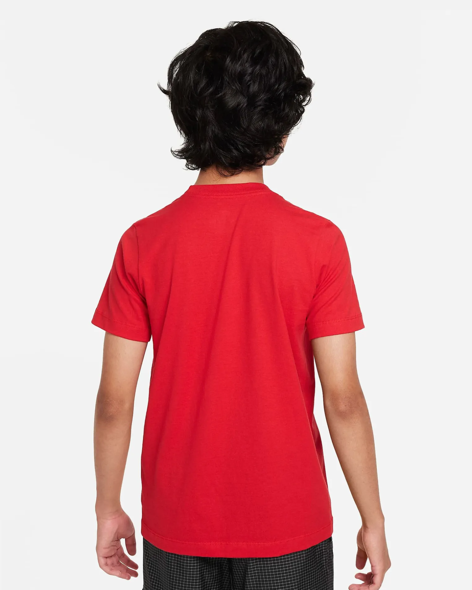 NIKE - T shirt da bambino rossa con logo bianco