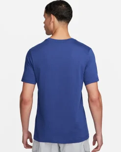 NIKE - T shirt da uomo blu con logo bianco Barcelona