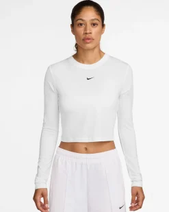 NIKE- T-SHIRT DONNA MANICA LUNGA SPORTSWEAR  BIANCA  CHILL KNIT, HF5322-102