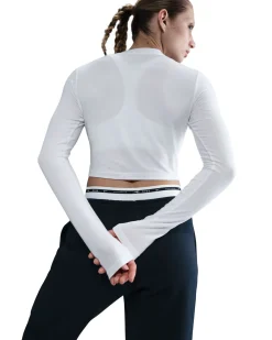 NIKE- T-SHIRT DONNA MANICA LUNGA SPORTSWEAR  BIANCA  CHILL KNIT, HF5322-102