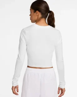NIKE- T-SHIRT DONNA MANICA LUNGA SPORTSWEAR  BIANCA  CHILL KNIT, HF5322-102