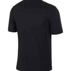 NIKE - T shirt girocollo da uomo nera in cotone con logo bianco