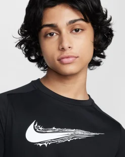 NIKE - T-SHIRT MEZZA MANICA KIDS NERA MULTI, HF8100-010