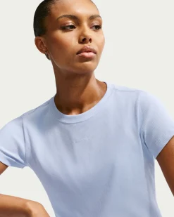 NIKE - T- SHIRT MEZZA MANICA NSW RIB TGHT SS CELESTE DA DONNA, HV4994/407