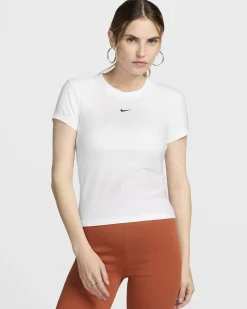 NIKE - T-SHIRT MM CHLL KNT MD CRP DA DONNA BIANCA - FV5508/100
