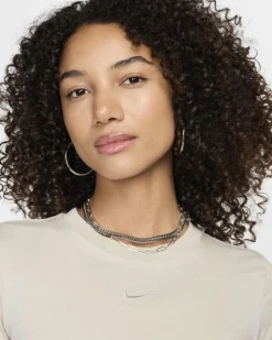 NIKE - T-SHIRT MM CHLL KNT MD CRP DA DONNA BEIGE - FV5508/104