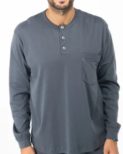 NOTTI MAGICHE - PIGIAMA UOMO GRIGIO 100% COTONE - MADE IN ITALY