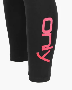 ONLY- LEGGINGS NERI CON DETTAGLI FUXIA DA DONNA, 10110