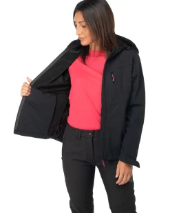 ON SPIRIT - GIACCA DONNA CON CAPPUCCIO SOFTSHELL NERA - CLELIA
