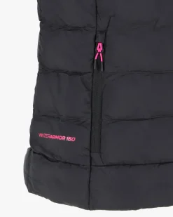 ON SPIRIT - GILET IMBOTTITO DA DONNA NERO CON DETTAGLI FUXIA, LIVIA