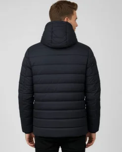 ON SPIRIT - GIUBBINO CON CAPPUCCIO FULL ZIP DA UOMO NERO CON DETTAGLI ARANCIONI FLUO, LEANDRO