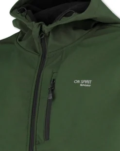 ON SPIRIT - GIUBBINO CON CAPPUCCIO FELPATO SOFTSHELL UOMO VERDE- MAURO