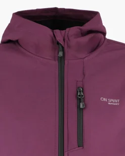 ON SPIRIT - GIUBBINO CON CAPPUCCIO FELPATO SOFTSHELL DONNA BORDEAUX - ALBA