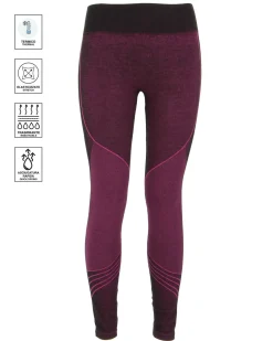 ON SPIRIT - LEGGINGS TERMICI DONNA NERI E FUXIA IN LANA MERINOS ROSALIA - AD02109_A7250