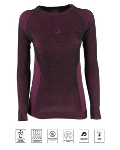 ON SPIRIT - MAGLIA TERMICA DONNA NERA E FUXIA IN LANA MERINOS ROBERTA - AD02108_A7250