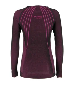 ON SPIRIT -  MAGLIA TERMICA DONNA  NERA E FUXIA IN LANA MERINOS ROBERTA   - AD02108_A7250