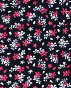 ON SPIRIT - Micropile da bambina blu con fantasia floreale e mezza zip frontale - GRACE