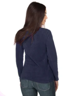 ON SPIRIT - MICROPILE DONNA MEZZA ZIP BLU- VALENTINA