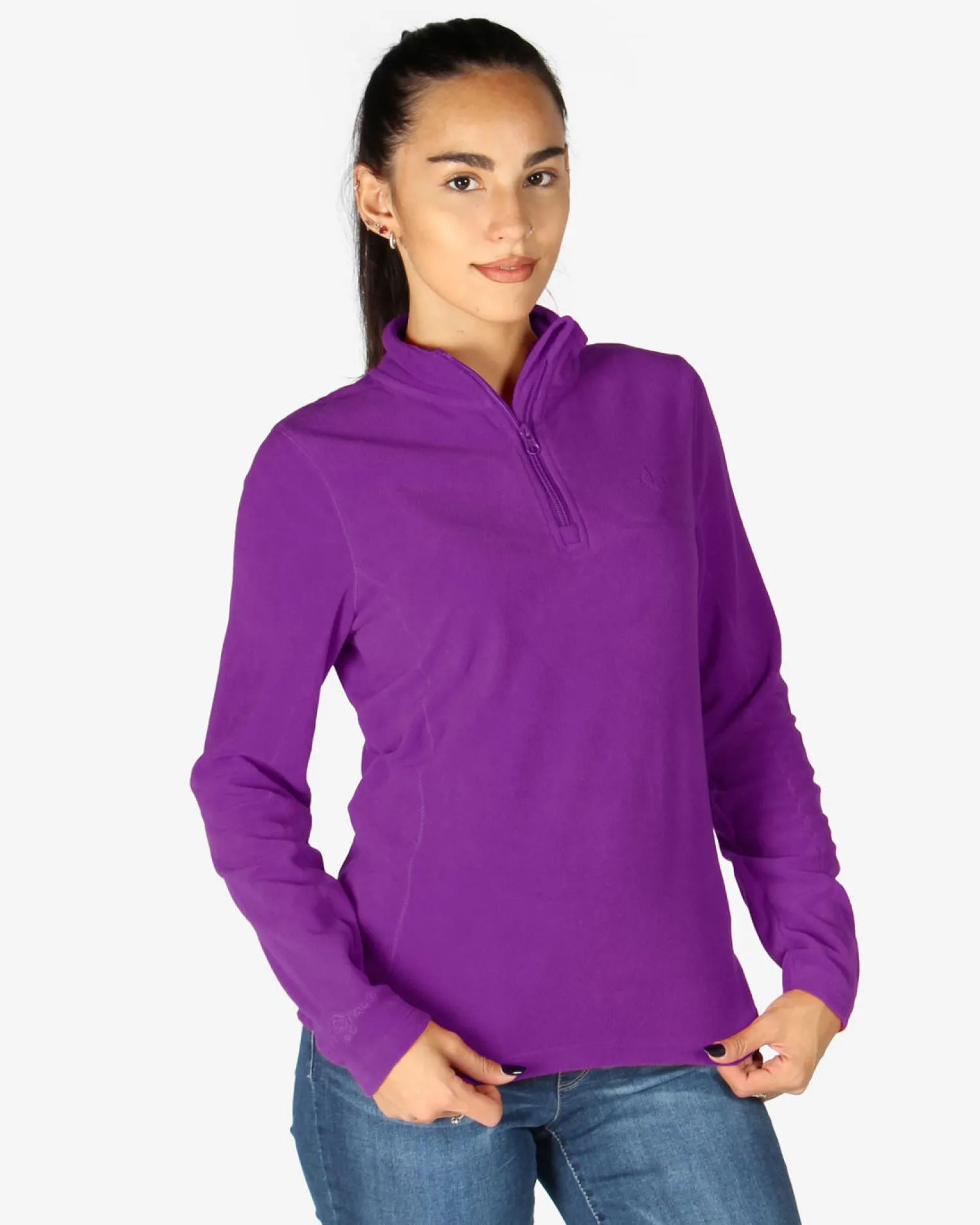 ON SPIRIT - MICROPILE DONNA MEZZA ZIP VIOLA - VALENTINA