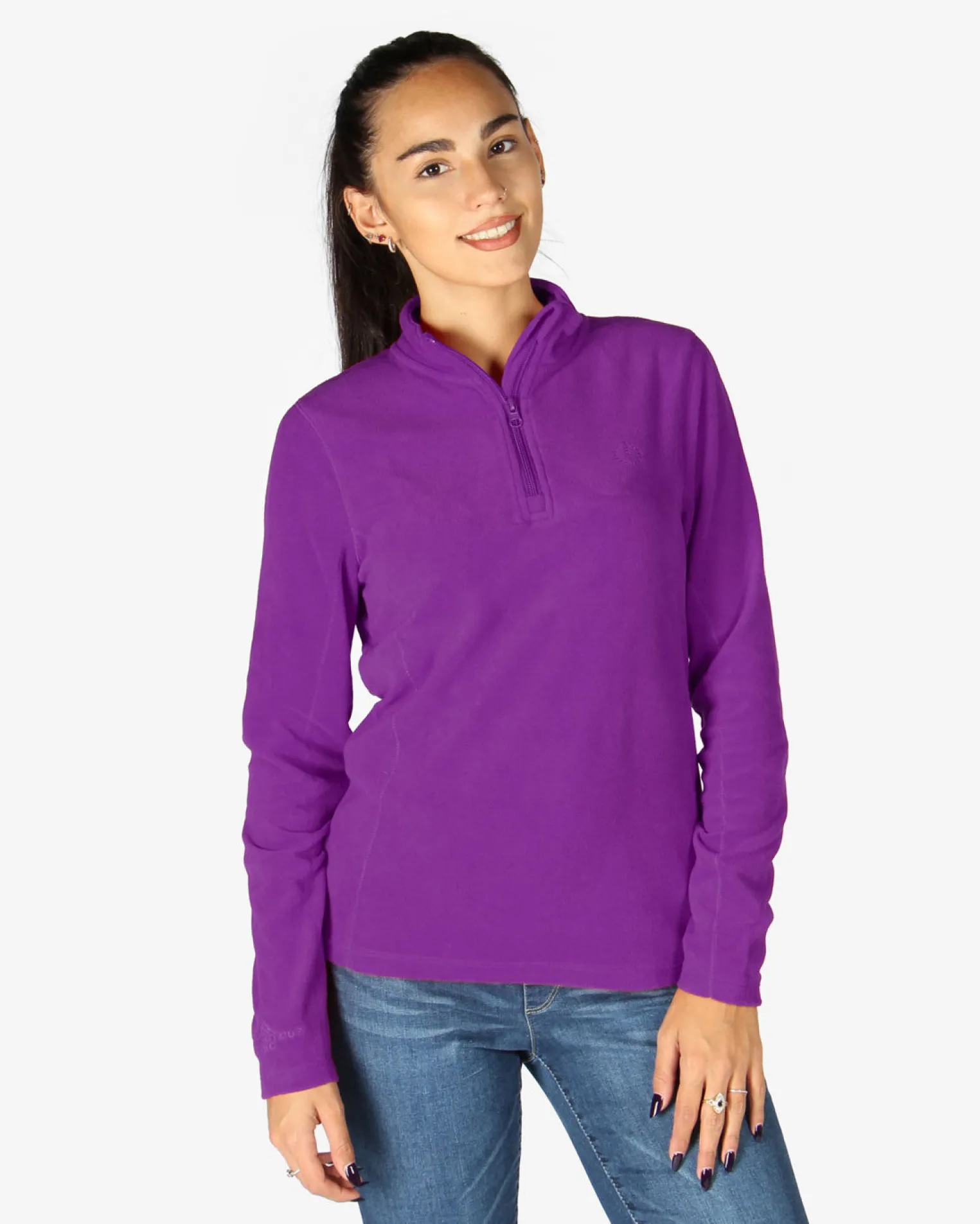 ON SPIRIT - MICROPILE DONNA MEZZA ZIP VIOLA - VALENTINA
