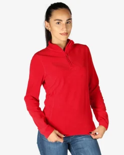 ON SPIRIT - MICROPILE DONNA MEZZA ZIP ROSSO - VALENTINA