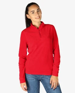 ON SPIRIT - MICROPILE DONNA  MEZZA ZIP ROSSO -  VALENTINA