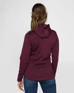 ON SPIRIT - Pile da donna viola melange con cappuccio e zip frontale - LORETTA
