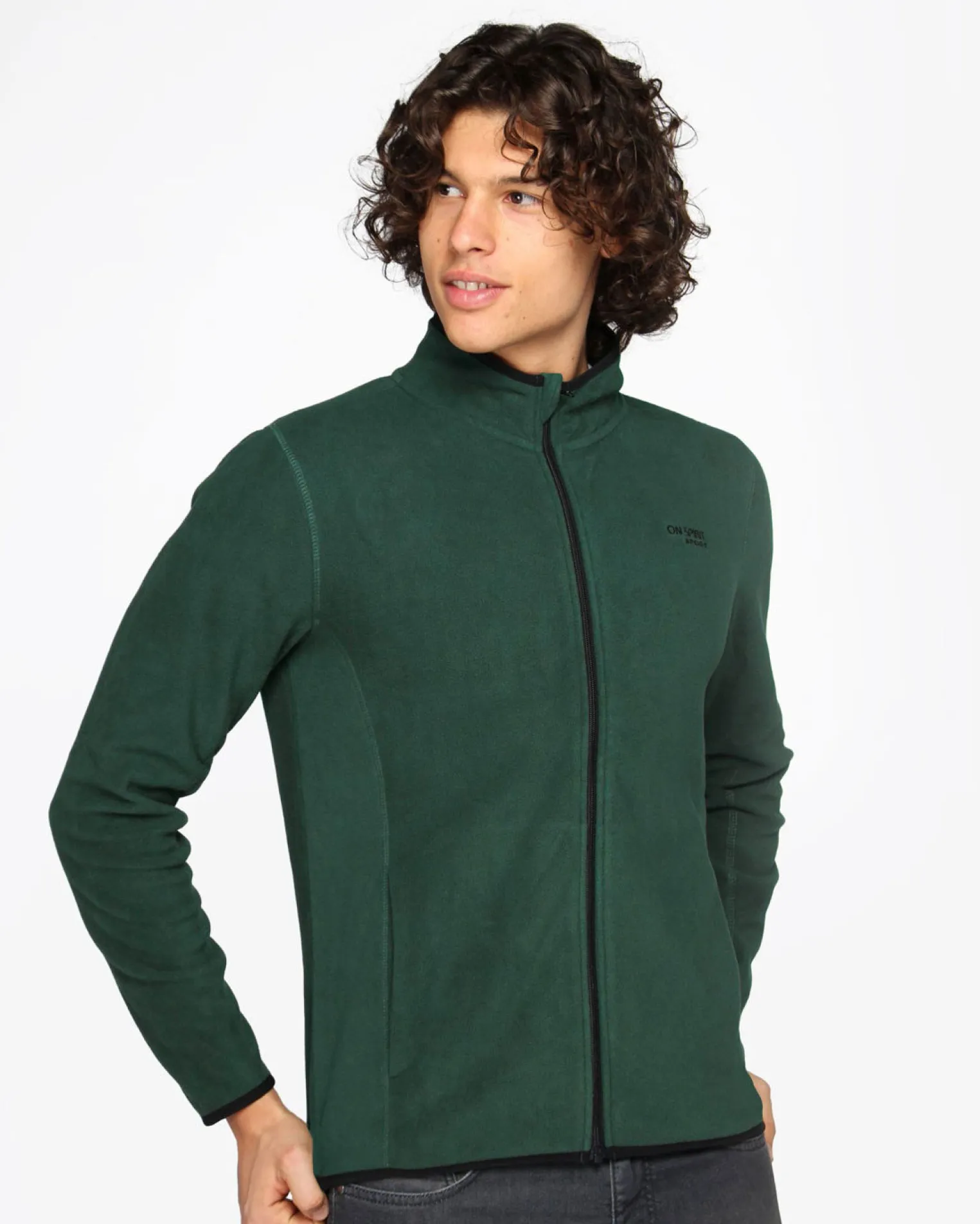ON SPIRIT - PILE UOMO FULL ZIP VERDE - EMILIO