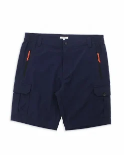 ON SPIRIT - SHORT CARGO CON TASCONI BLU SCURO CON DETTAGLI ARANCIONE FLUO E NERI, SANCHO