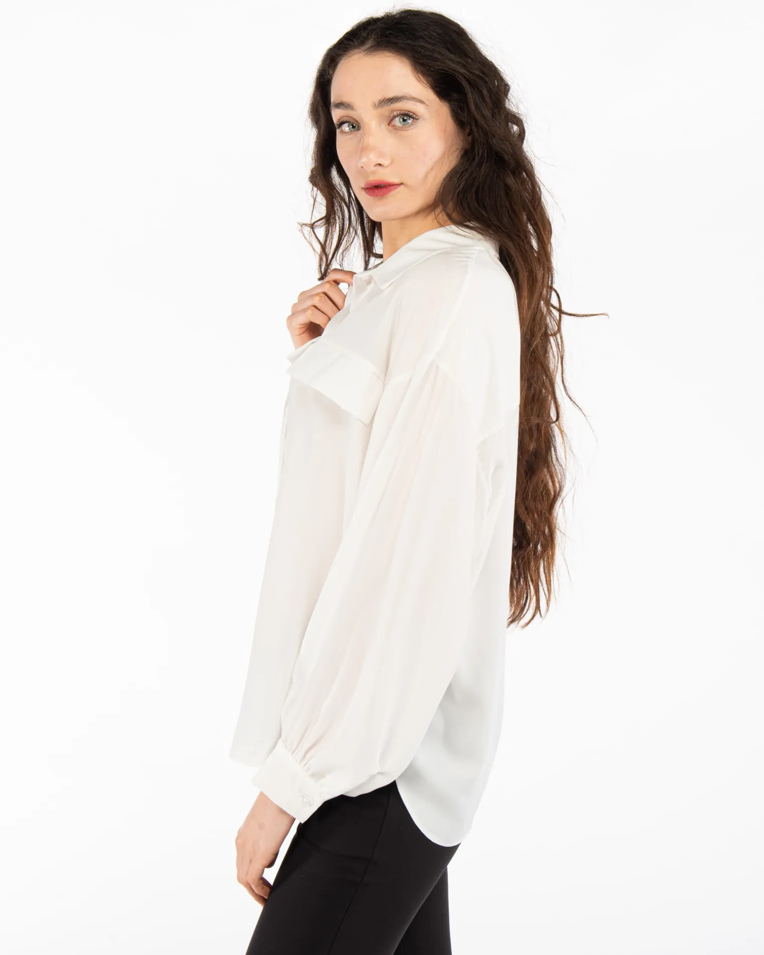 PAQUITA - CAMICIA MANICA LUNGA PATTINE STONDATA