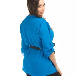 PAQUITA - CAMICIA MANICA 3/4 SCOLLO A V CON CATENA