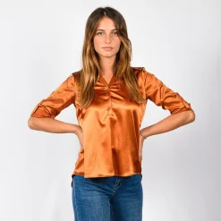 PAQUITA - CAMICIA MANICA 3/4 SCOLLO A V