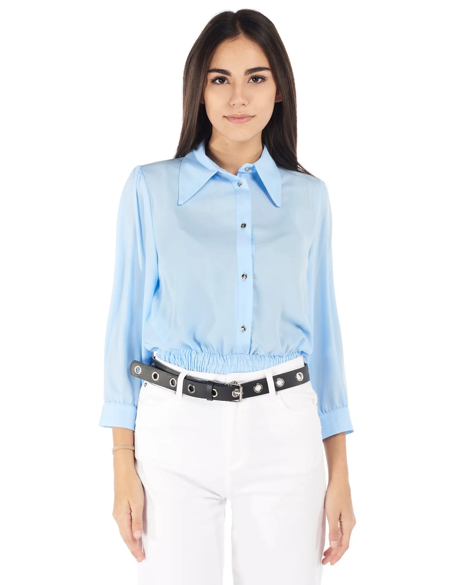 PAQUITA - CAMICIA MANICA 3/4 UNITO BOTTONI ORO