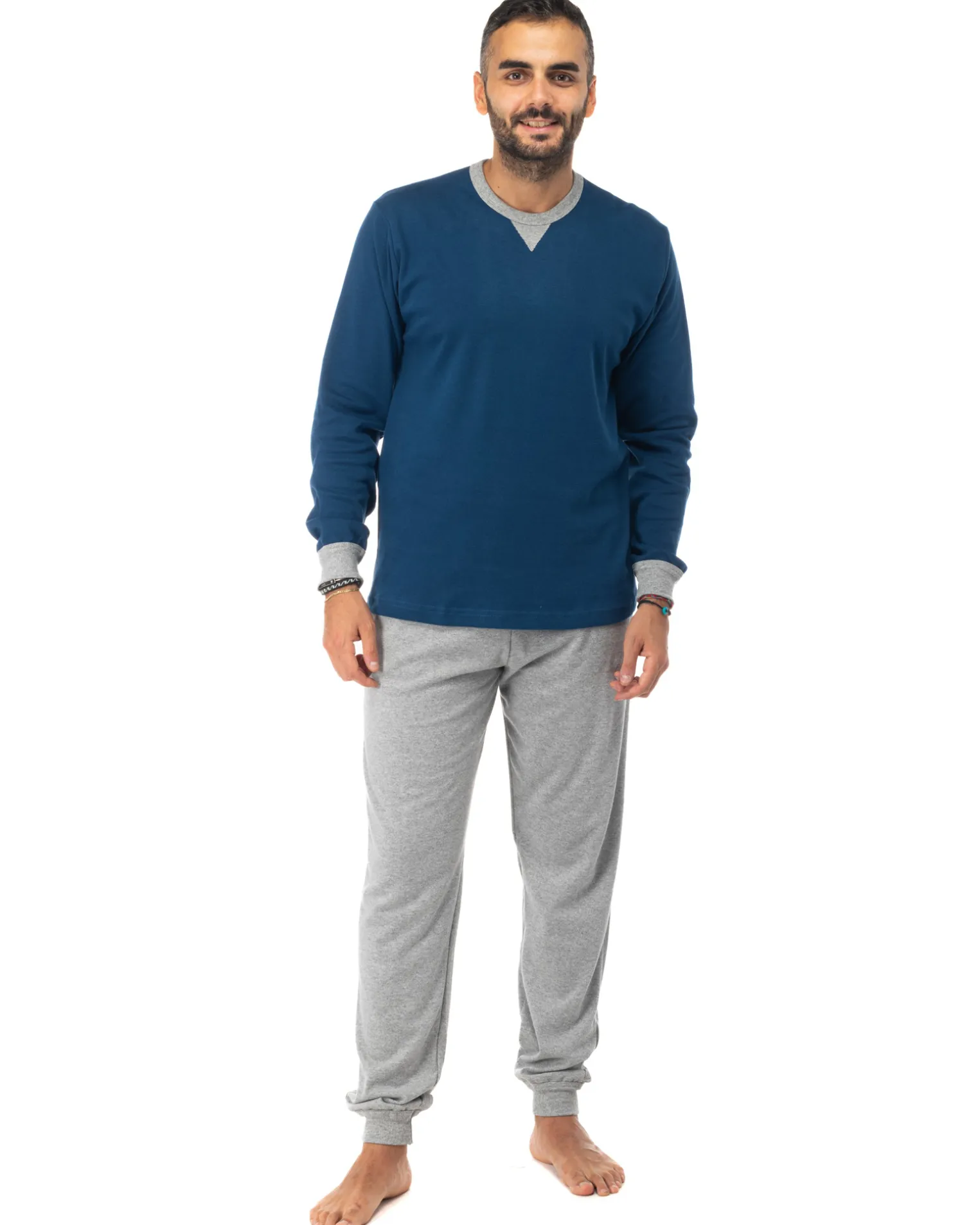 PIGIAMA UOMO INTERLOCK 100%COT.BIC.C61