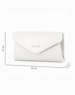 POCHETTE PU C/PATTA A PUNTA+LETTERING
