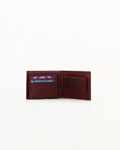 Portafoglio uomo cognac in VERA PELLE, con ribaltina, porta carte e portamonete - you young Coveri