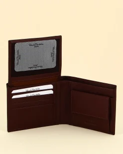 Portafoglio uomo marrone con ribaltina, portaspicci e portacarte in VERA PELLE- Renato Balestra