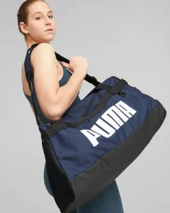 PUMA - Borsone blu e bianco con 2 scomparti e tasca per scarpe