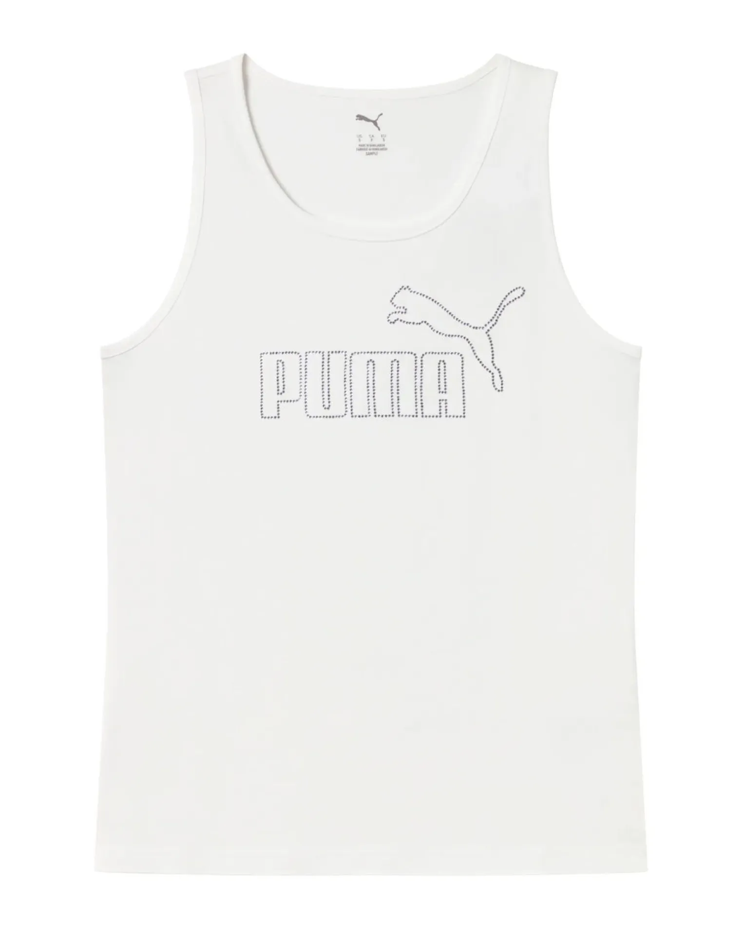 PUMA - CANOTTA BIANCA ESSENTIAL LOGO TANK RHINESTONE DA DONNA, 693864-02