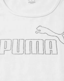 PUMA - CANOTTA BIANCA  ESSENTIAL  LOGO TANK RHINESTONE DA DONNA, 693864-02