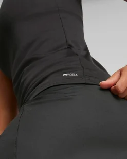 PUMA - Canotta da padel donna nera in tessuto traspirante con logo bianco