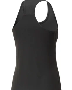 PUMA - Canotta da padel donna nera in tessuto traspirante con logo bianco
