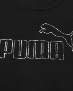 PUMA - CANOTTA NERA ESSENTIAL LOGO TANK RHINESTONE DA DONNA, 693864-01
